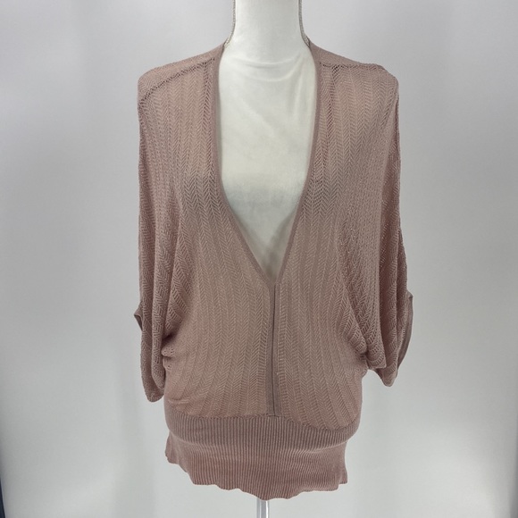 Jennifer Lopez light dusty pink oversized lightweight top silver sparkle - Picture 4 of 14